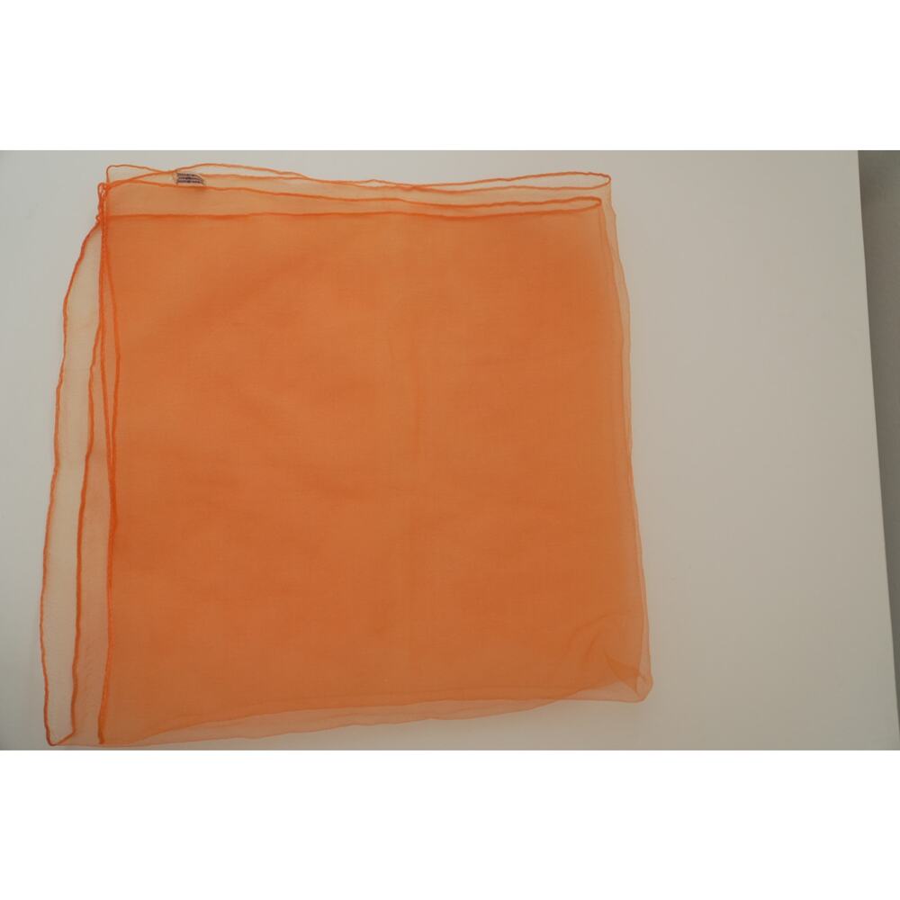 Orange Sheer Square Scarf 30x30 Lightweight Chiffon Style Neck Hair Wrap Bandana - Picture 7 of 11